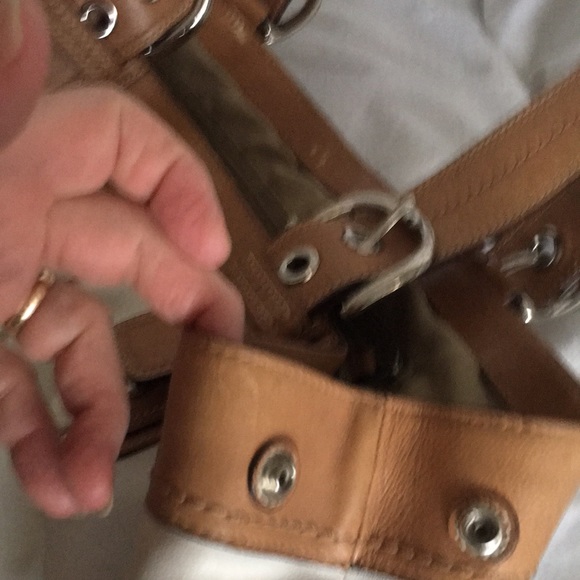 Coach Large Off White Satchel Tote Purse Bag - Picture 8 of 10